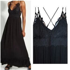 NWT Black Lace Maxi Dress